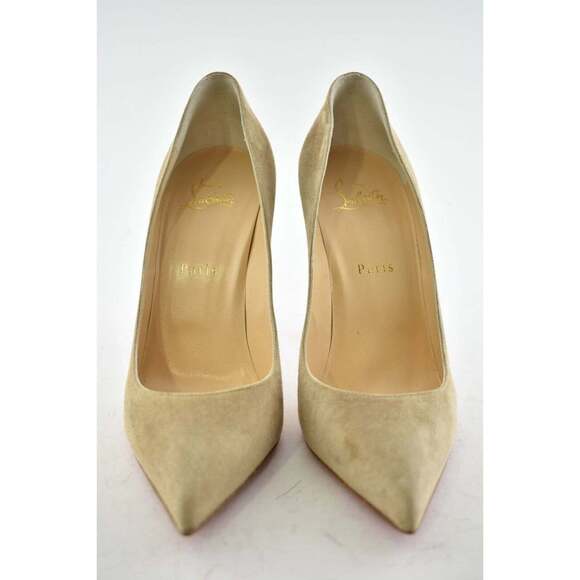 Christian Louboutin Pigalle Follies 100 Nocciola Nude Beige Suede Heel Pump 42 - Picture 5 of 9